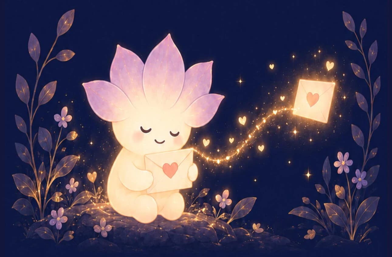 AnMi carrying a caring affirmation through the light